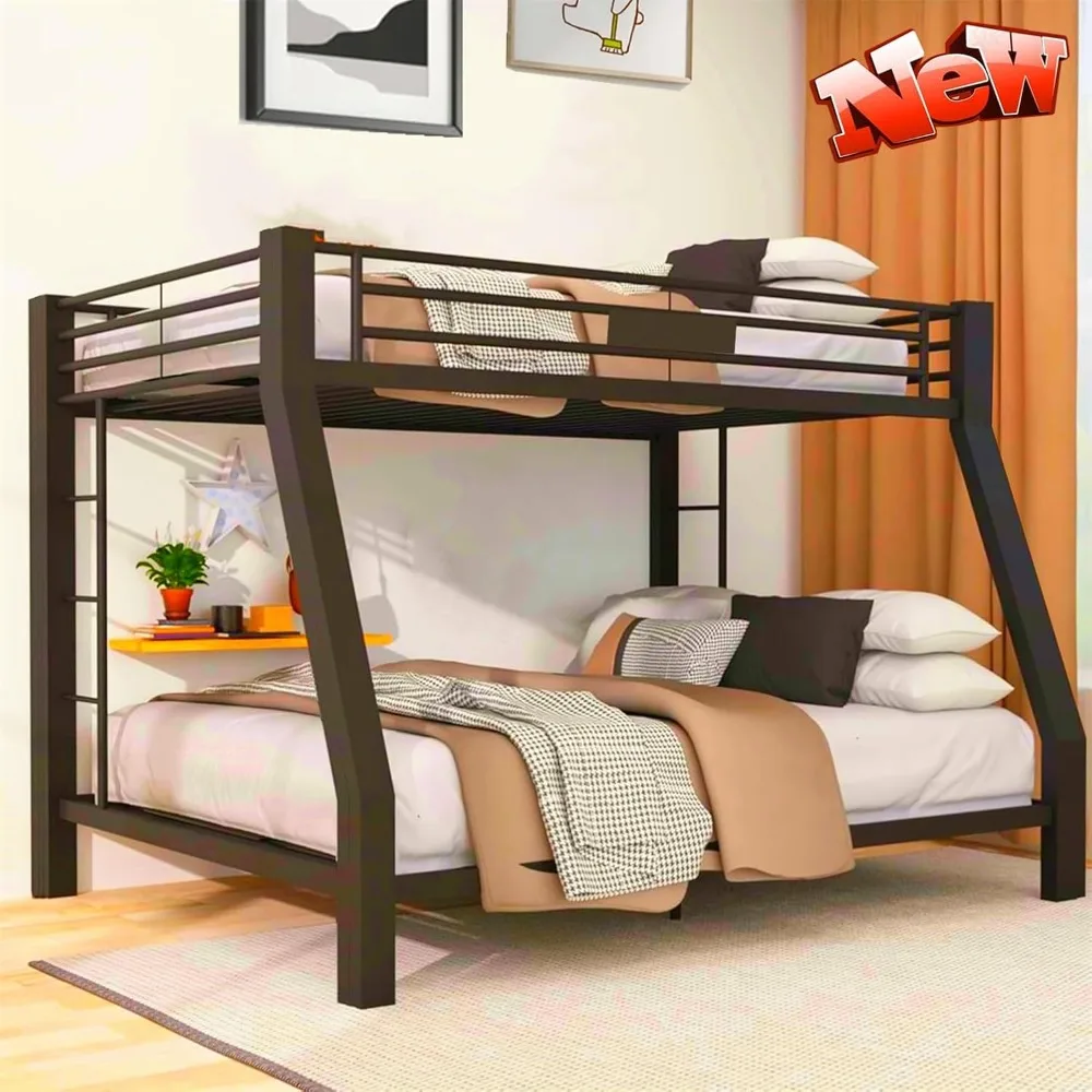 Bunk Bed, with Enhanced Legs and Slats (Easier Assembly),Thickened More Rust-Proof Metal Heavy Duty Steel Bunk Queen Bed