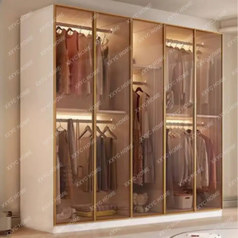 XX Items Brown Wardrobes Closet Wooden Small Modern Adult Storage Wardrobes Cute Saving Drawers Guarda Roupas Furniture For Hom