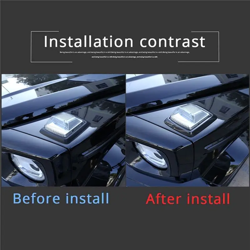 For G-Class W463 G55 G63 2019-2020 Dry Carbon Fiber Car Hood Turn Signal Light Cover Trim Replacement Accessories-