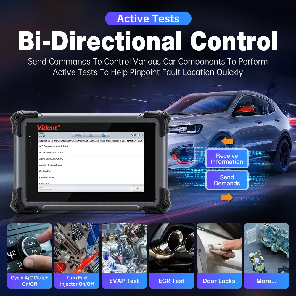 Vident iSmart 800 Pro All System OBD2 Scanner Automotive Diagnostic Tool with 40+ Reset Active Test Code Reader Key Coding Tool