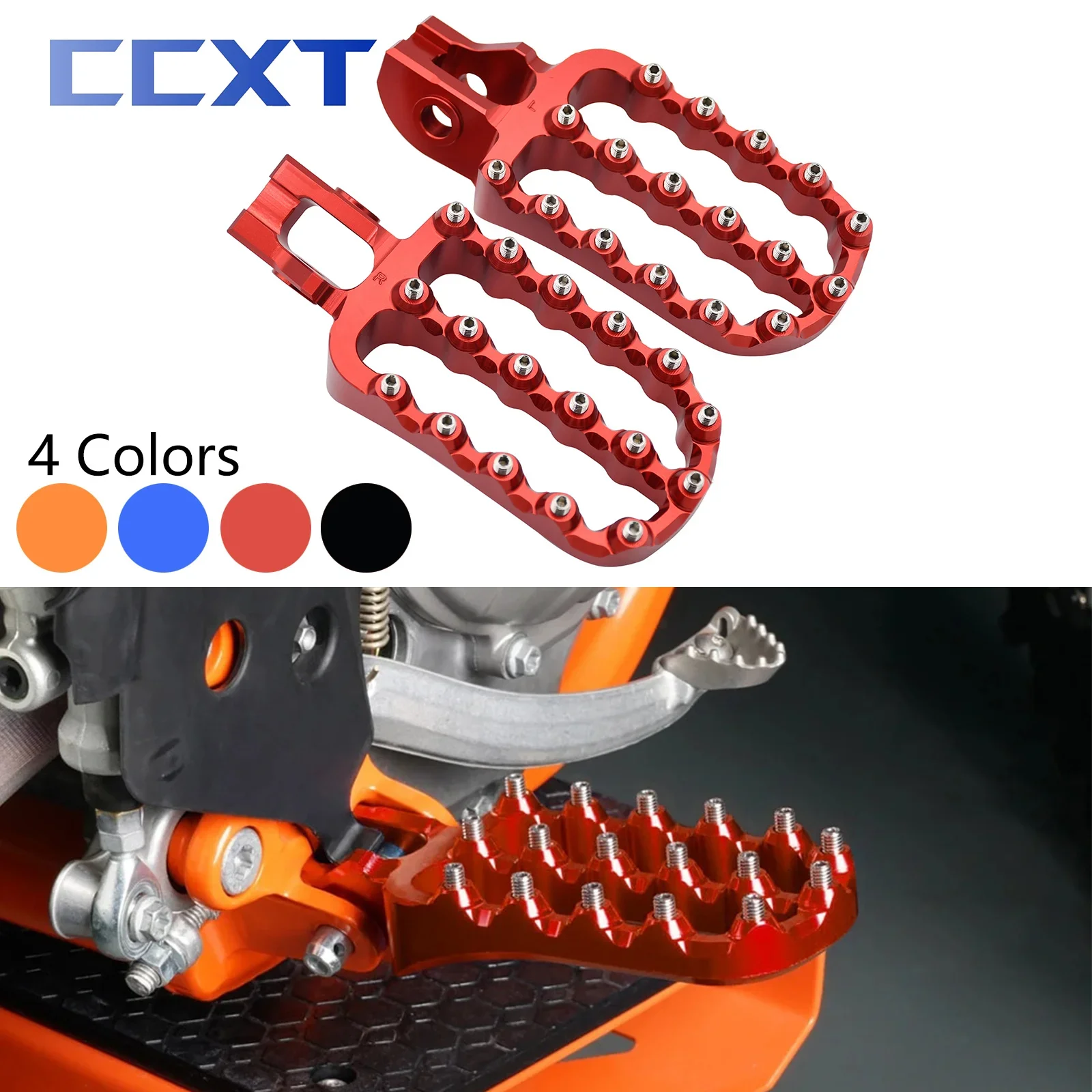 CNC 107mm Lengthen Footrest Foot Pegs Pedal For KTM EXC EXCF SX SXF XC XCF 2017-2022 For GasGas EC EX MC 250 300 350 450 2023