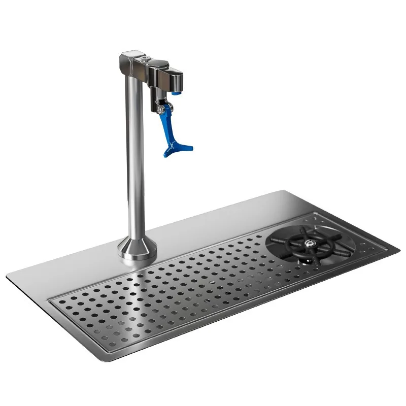 Bar Push Cup Faucet Stainless Steel High Pressure Cup Washer Set Cafe Milk Tea