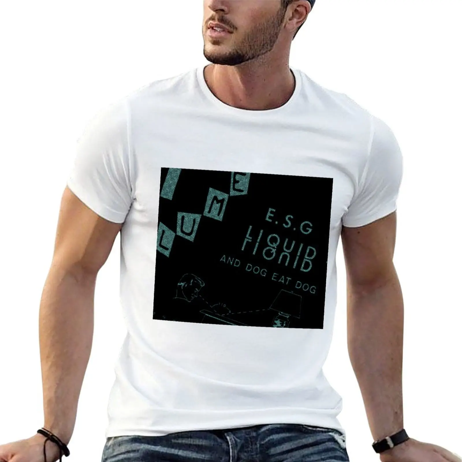 السائل السائل مقابل ESG تي شيرت الرجال تي شيرت القطن 100% رجل تي شيرت للرجال تي شيرت