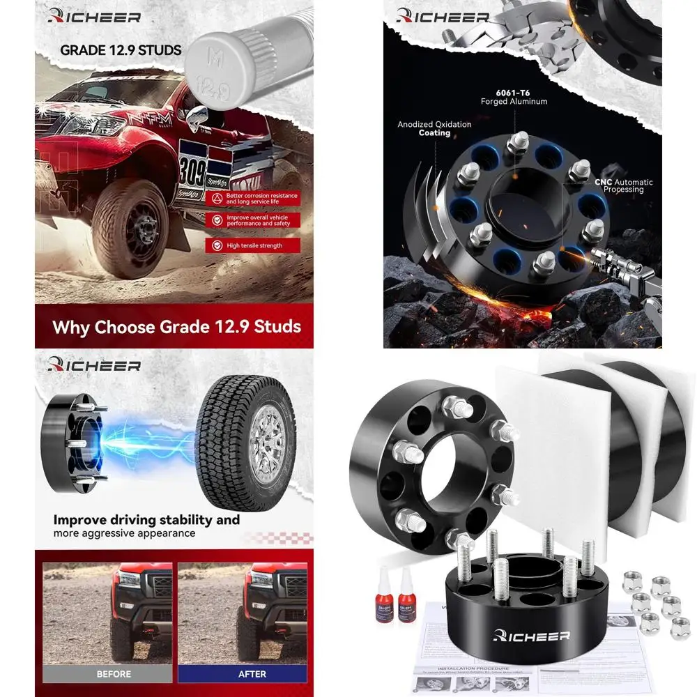 

Центральные проставки для колес Richeer 2 дюйма, 6x4,5 для Frontier 2005-2023 годов, Pathfinder, 2005-2014, Xterra, расстояние для колес 6x114,3 мм