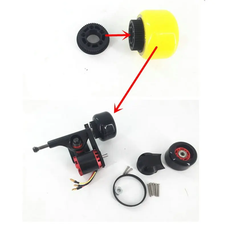 Single Drive Bridge 5inch Skate Truck Electric Skateboard Power Bridge Synchronous Belt Assembly Electric Skateboard Motor 5065