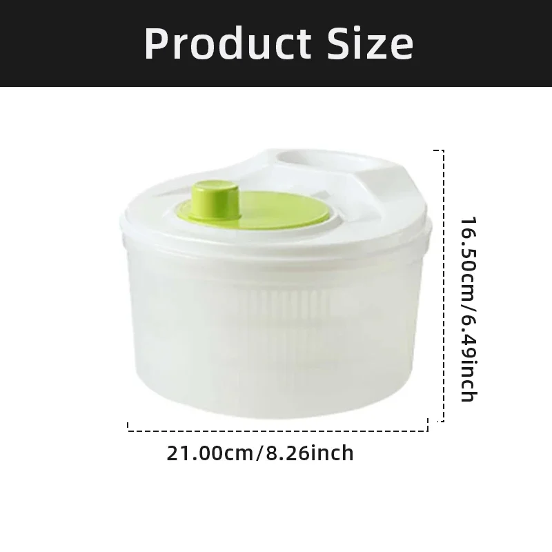 Salad Spinner, Vegetable Cleaner, Drain Basin, Filter for Washing, Drying, Green Leafy Vegetables, Kitchen Tools