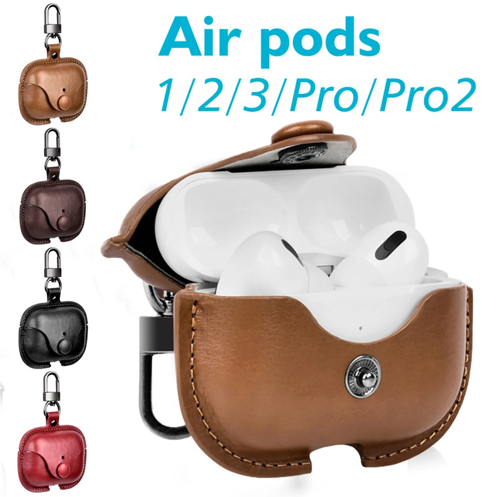 

For Airpods 4 Case Leather Business Earphone Case Headset Shell Headphone Cover Luxury Leather PU Cover for airpods4 With Hook