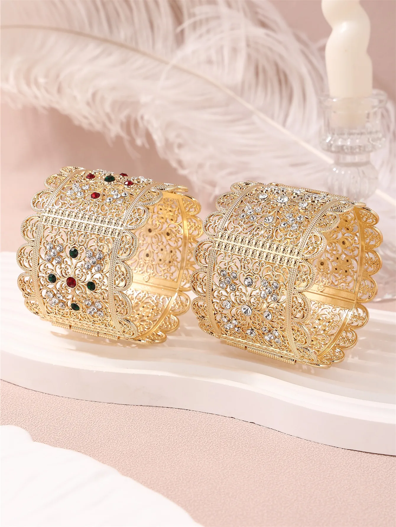 

Wide Bracelet Versatile Alloy Open End Accessories Wedding Bridal Hand Accessories