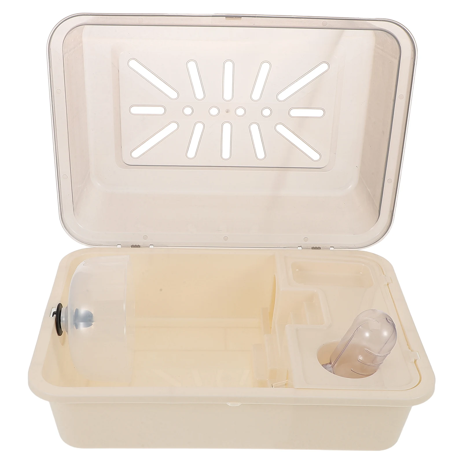 

Spacious Hamster Cage Portable Small Animal Carrier with Multifunctional Zones Ventilated Structure for Guinea Pigs Chinchillas