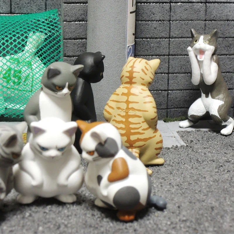 Japan QUALIA Original Genuine Capsule Toys Cute Kawaii Squat Kitty Cat Figurine Anime Figures Gashapon Models