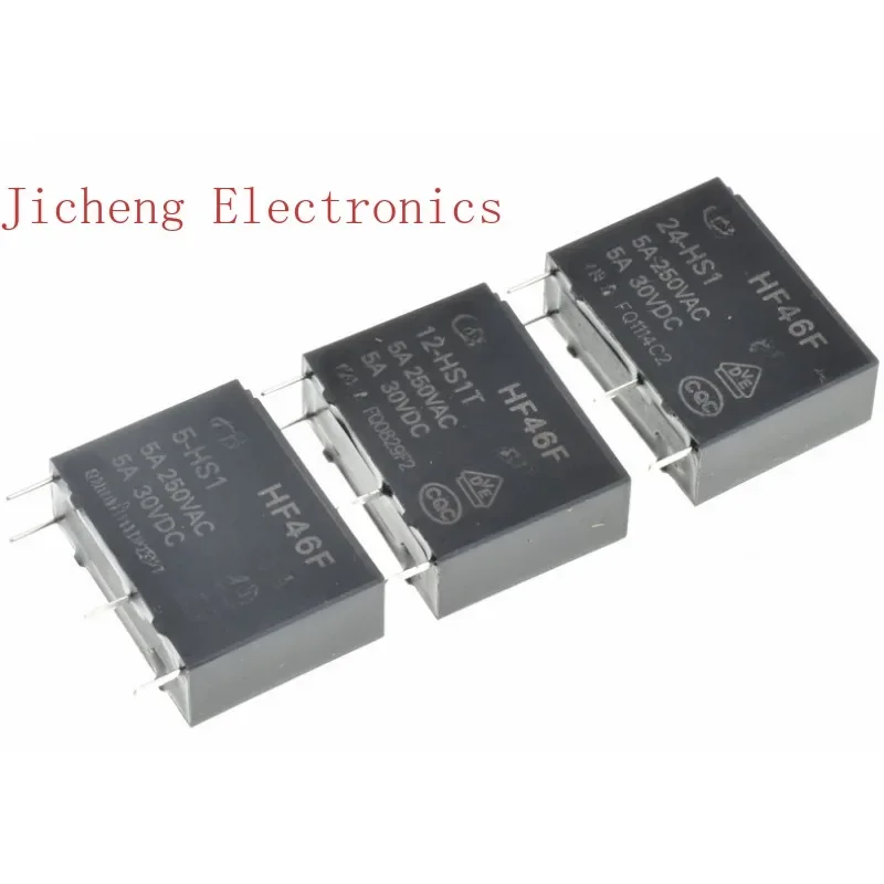 

10PCS Ultra-thin relay HF46F-12-HS1-5-24-HS1T 5A 250V set of normally open vertical