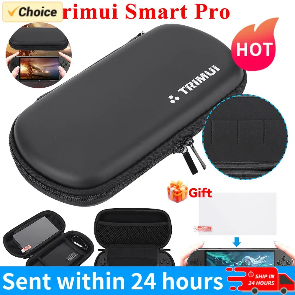 

EVA Protective Case with Tempered Glass Film Portable Hard Travel EVA Case Waterproof for Trimui Smart Pro Handheld Game Console