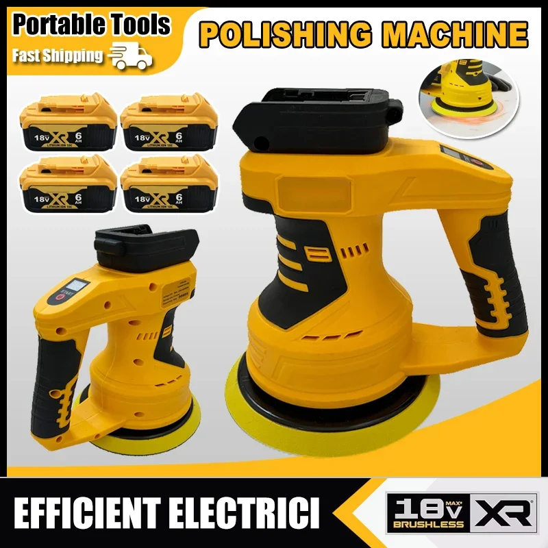 

8-скоростная беспроводная полировальная машина с аккумулятором, электрический роторный инструмент для полировки автомобилей, совместимый с батареями Dewalt 18V.