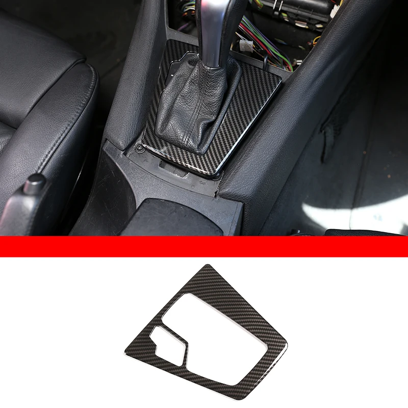 For BMW X3 E83 2003-2010 Center Console Gear Shift Frame Panel Cover ABS Sliver/Carbon Fiber Pattern Car Interior Accessories