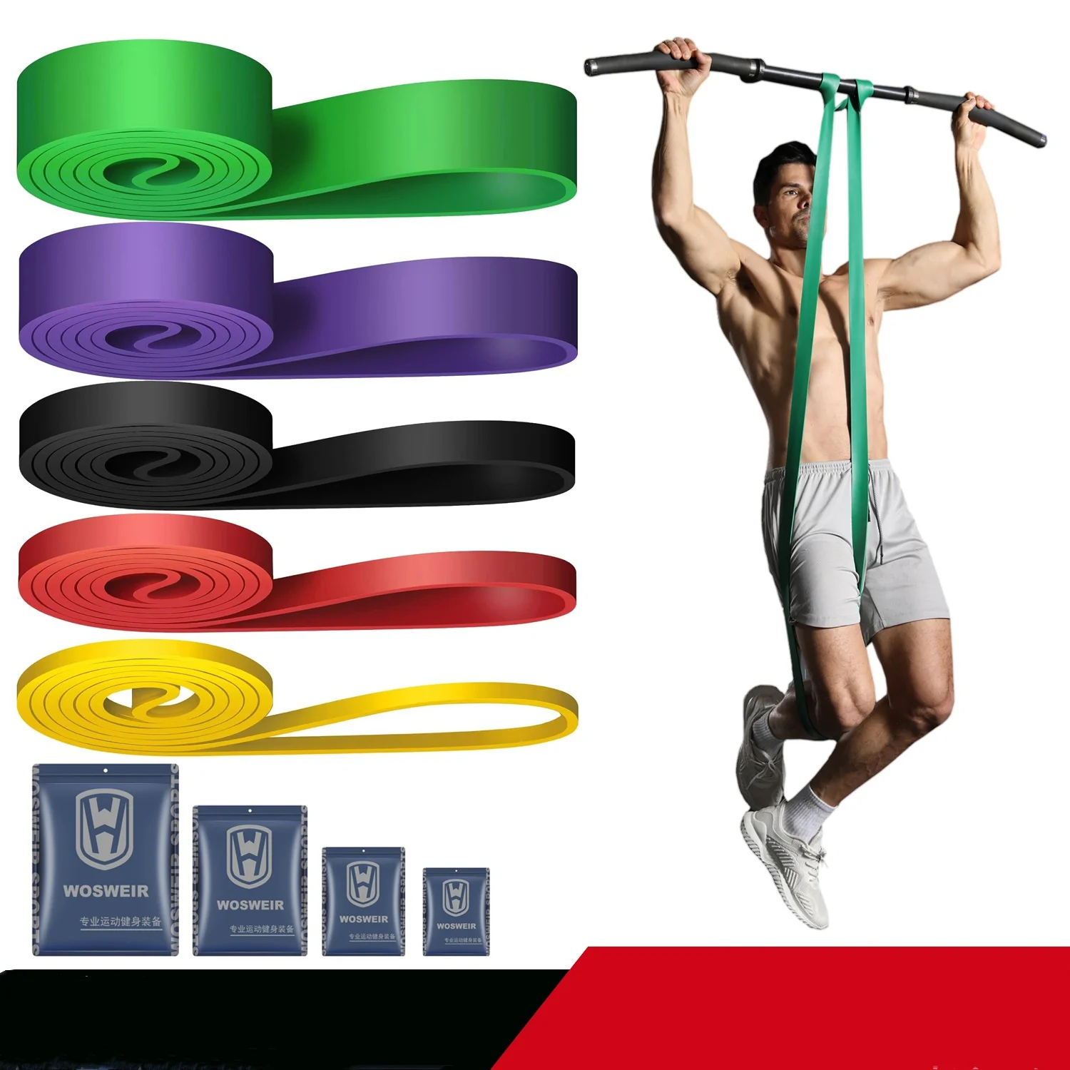 Stretch Resistance Band Exercise Expander Elastic Fitness Band Pull Up Assist Bands for Training Pilates Home Gym Workout Gift