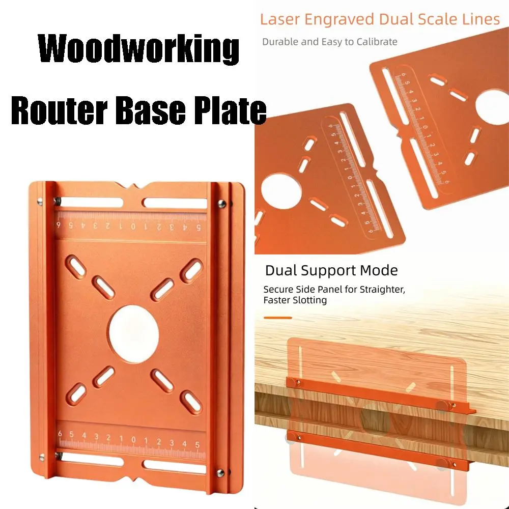 Aluminum Alloy Router Base Plate Plunge Router 210mm* 168mm Woodworking Router Base Plate Dual-fence Wood Router Accessory