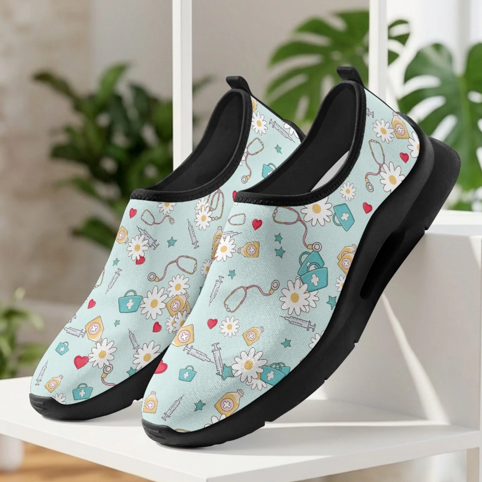 XIXIRIMIDO Women's Slip-on Wide-toed Shoe Nurse Shoes Men's Sneakers and Casual Shoes Zapatillas de Mujer Soft Healthcare Daisy view 2