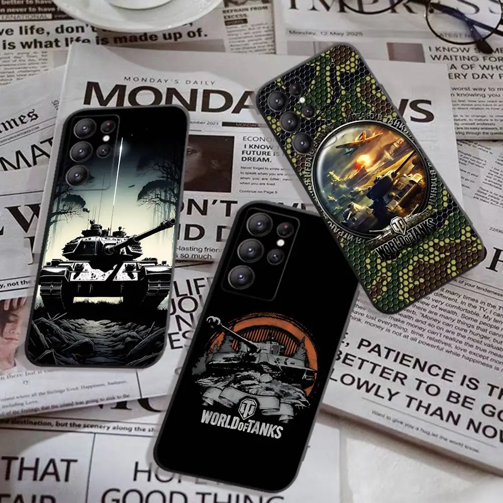 War Games W-World Of Tanks Phone Case For Samsung S 24 Fe 25 Ultra Plus 20 Lite 21 30 22 23 24 22 Ultra 5G Fundas