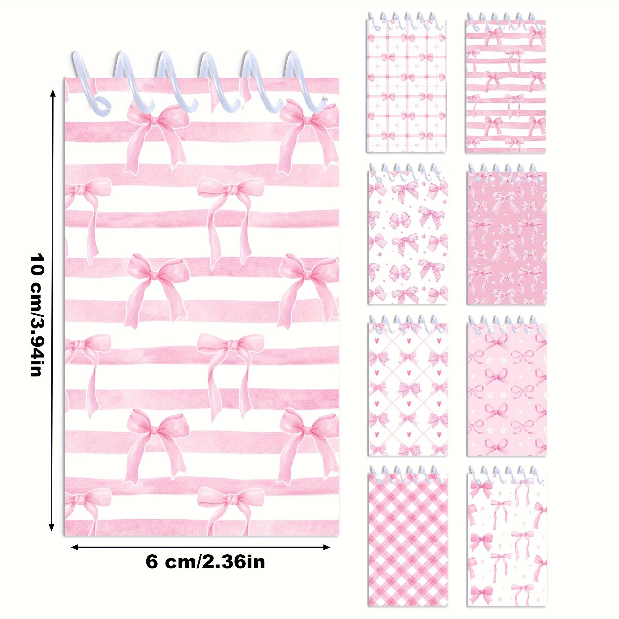 8 Stück Mini-Notizbücher im Bohemian-Stil mit rosa Schmetterlings- und Blumenmuster, Spiral-Taschennotizbücher, geeignet für dekorative Notizblöcke – Detail 6