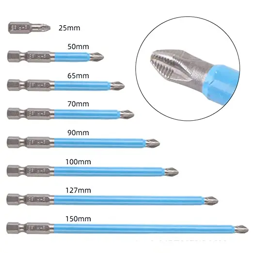 10 Tính Từ Đĩa Đơn Chống Trơn Trượt Vít Bộ PH2 65/90/127Mm 1/4 "(6.35MM) lục Giác Cao Cấp Chính Xác Vít Làm Giảm Trơn Trượt