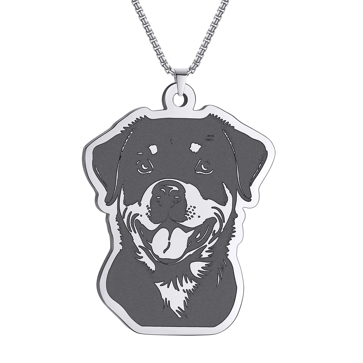 Gold Plated Rottweiler Pet Dog Design Tarnishproof Stainless Steel Pendant Charms Necklace for Women Men Jewelry Kids Gifts