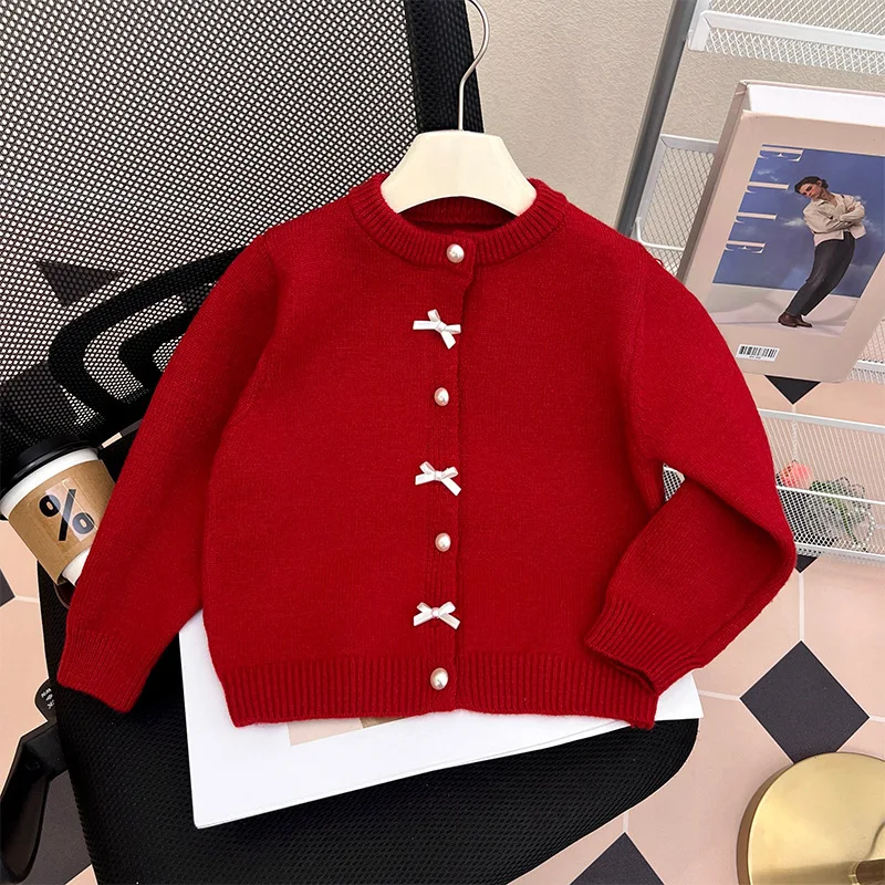 

Girls Sweaters Spring Autumn 2025 Children Woolen Jersey Coats Tops For Baby Girl Knitted Clothes Kids Outerwear Jackets Sweater