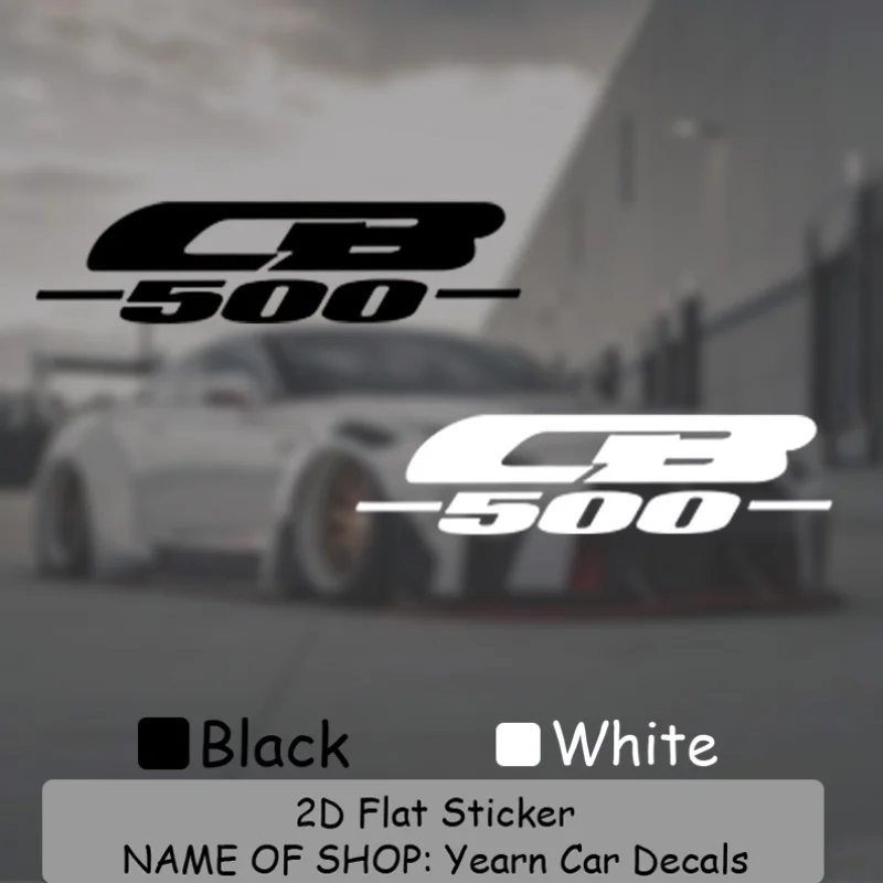 

"CB-500" Number Text Waterproof Vinyl Sticker – 2 Styles Black/White 2D Flat Decals for Car & Motorcycle Decor