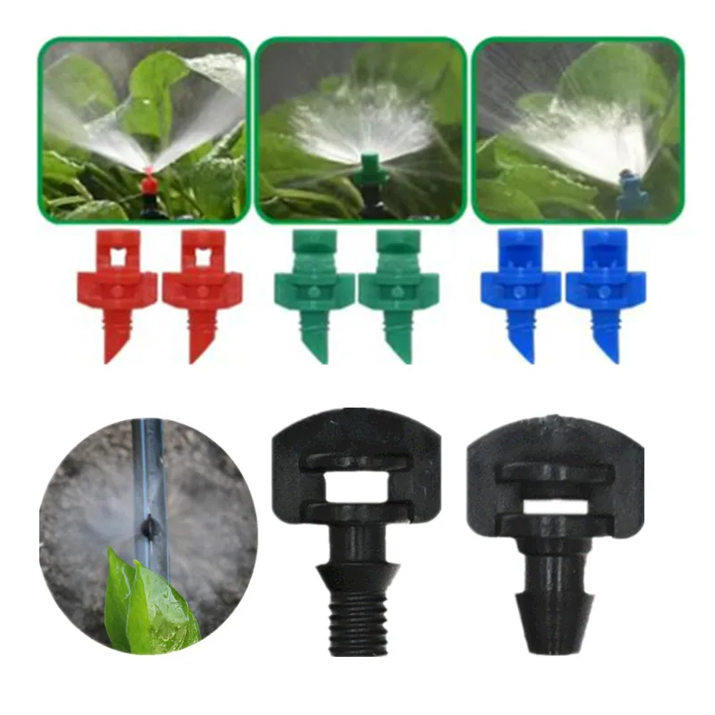 Garden Mist Watering Sprinkler Refraction Nozzle 90 180 360 Sprayer Head for Greenhouse Plants Lawn Tree Irrigation Atomizer