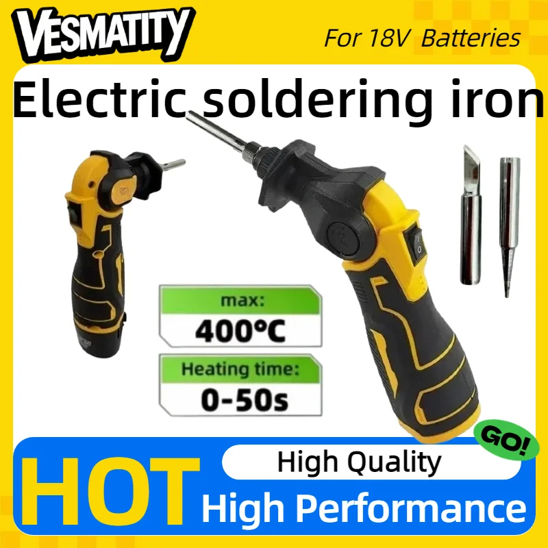 Cordless Electric Soldering Irons 30W Fast Heating Adjustable‑Temperature Portable Soldering Iron Welding Toolfor Dewalt Battery