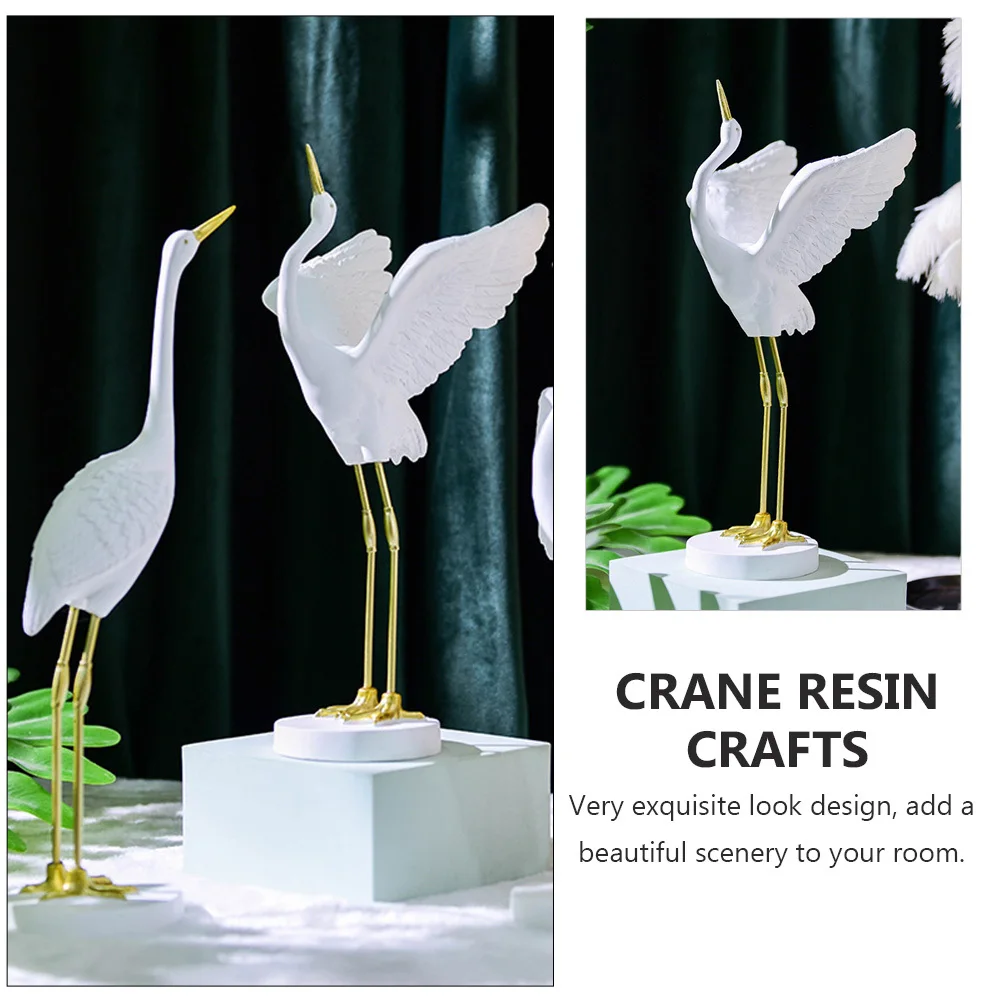 

1pc Ornament Elegant Home Crane Ornament Decor Delicate For Room Office Stylish Gift Red-Crowned Crane Craft