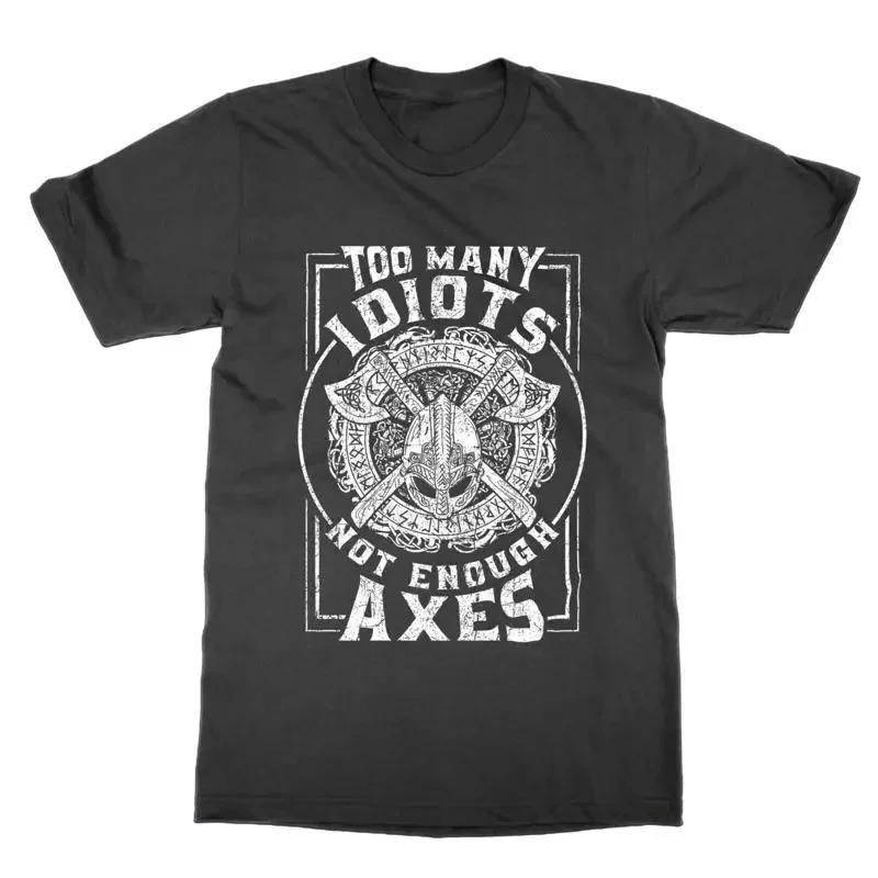 T Shirt Drôle Too Many Idiots Pas Assez D Axes Cadeau DnD Donjons Dragons