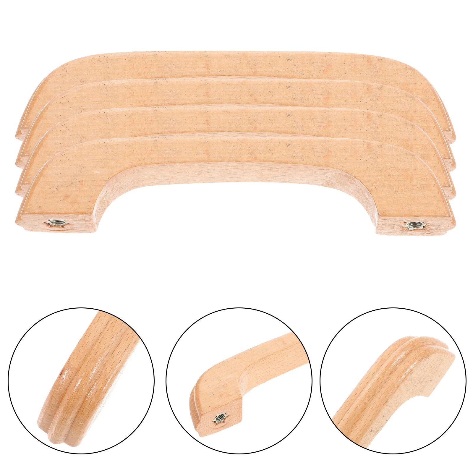 

8Pcs Bow Shaped Beech Wood Drawer Pulls Retro Furniture Handle Replacement for Cabinet Wardrobe Dresser Cupboard