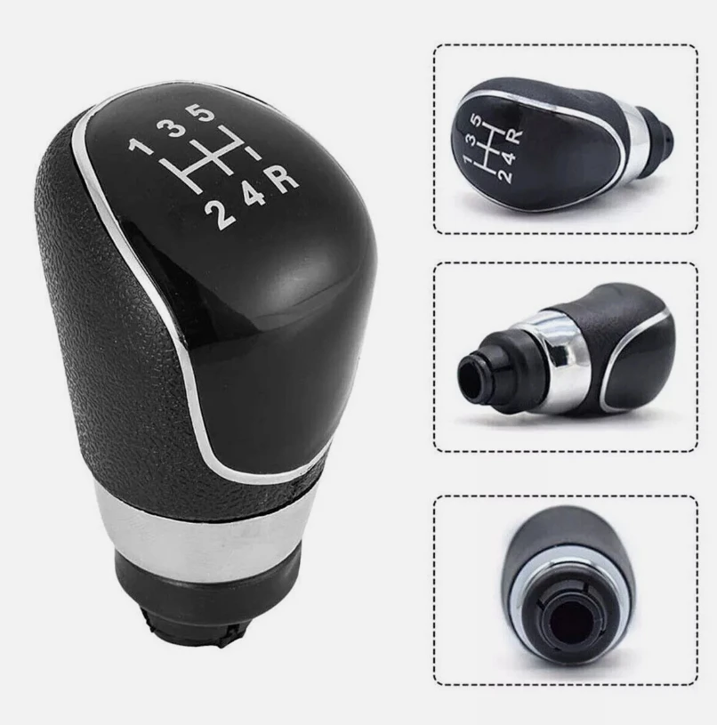 5 Speed Knob Shift Parts Plastic Replacement Shifter Accessories For Ford Focus Fiesta Gear PU Leather Durable Car Accessories