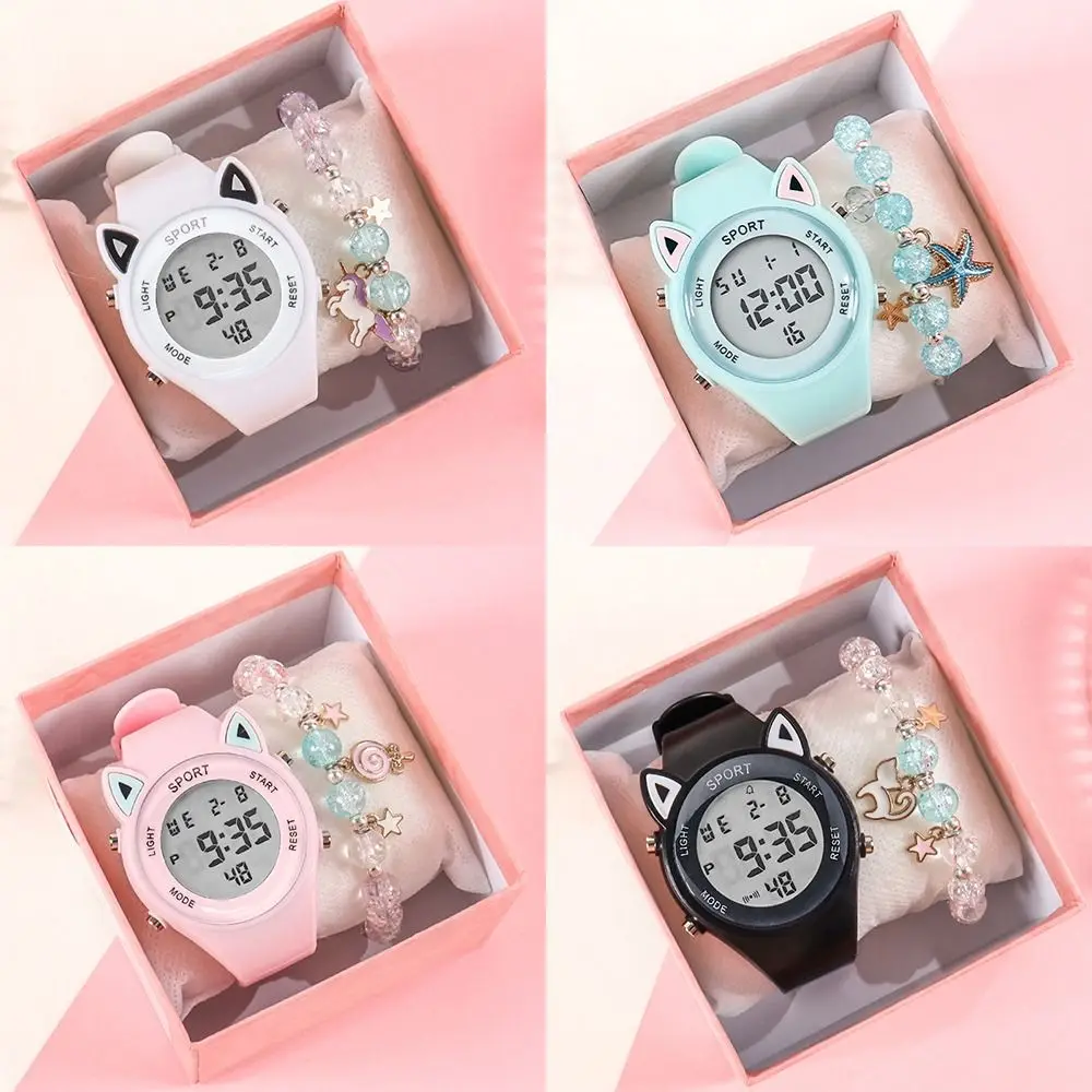 Montre numérique en Silicone pour enfants, jolie montre numérique confortable et souple, légère avec Bracelet, montre électronique de sport pour étudiants