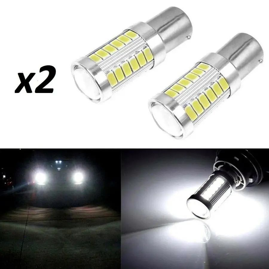 2X Light Bulbs P21W Led, 1156 BA15S, 33smd, Car Reverse Back brake stop Tail 12v