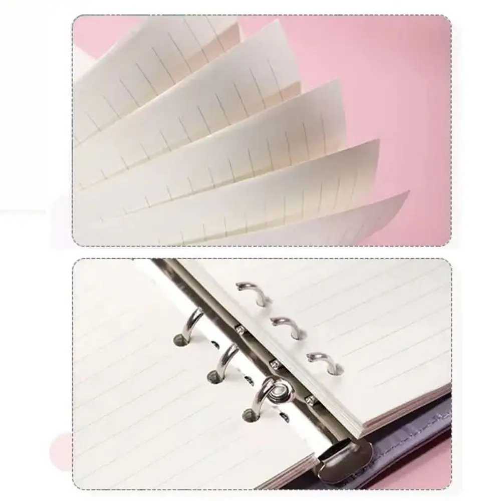 Pu Leather Loose-Leaf Notebook Macarone Color Portable Budget Binder 6 Holes Binder Refillable Planner Organizer