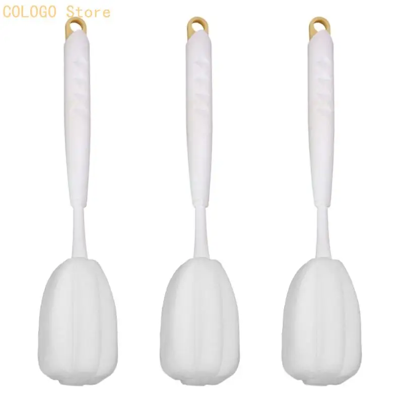 MultiPurpose Sponge Scrubber Brush With Long Handle Straw Cleaner Perfect For Household Kitchen Milk Bottle Use D0LD