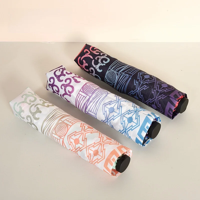Portable  Museum Creative Gift Sunshade Umbrella Rain Umbrella Carbon Fiber Dragon Bone Ultra-light Umbrella Deep Blue