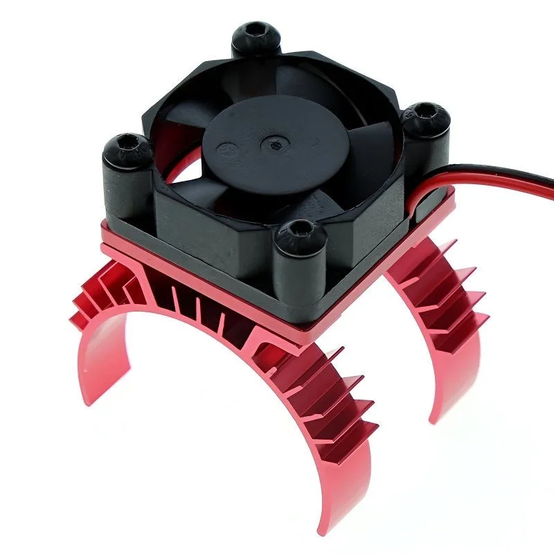 Blue RC Electric Car Motor Heatsink Cover with Cooling Fan for 1/10 Tamiya TT02 540 550 3650 Motors Heat Sink Accessory