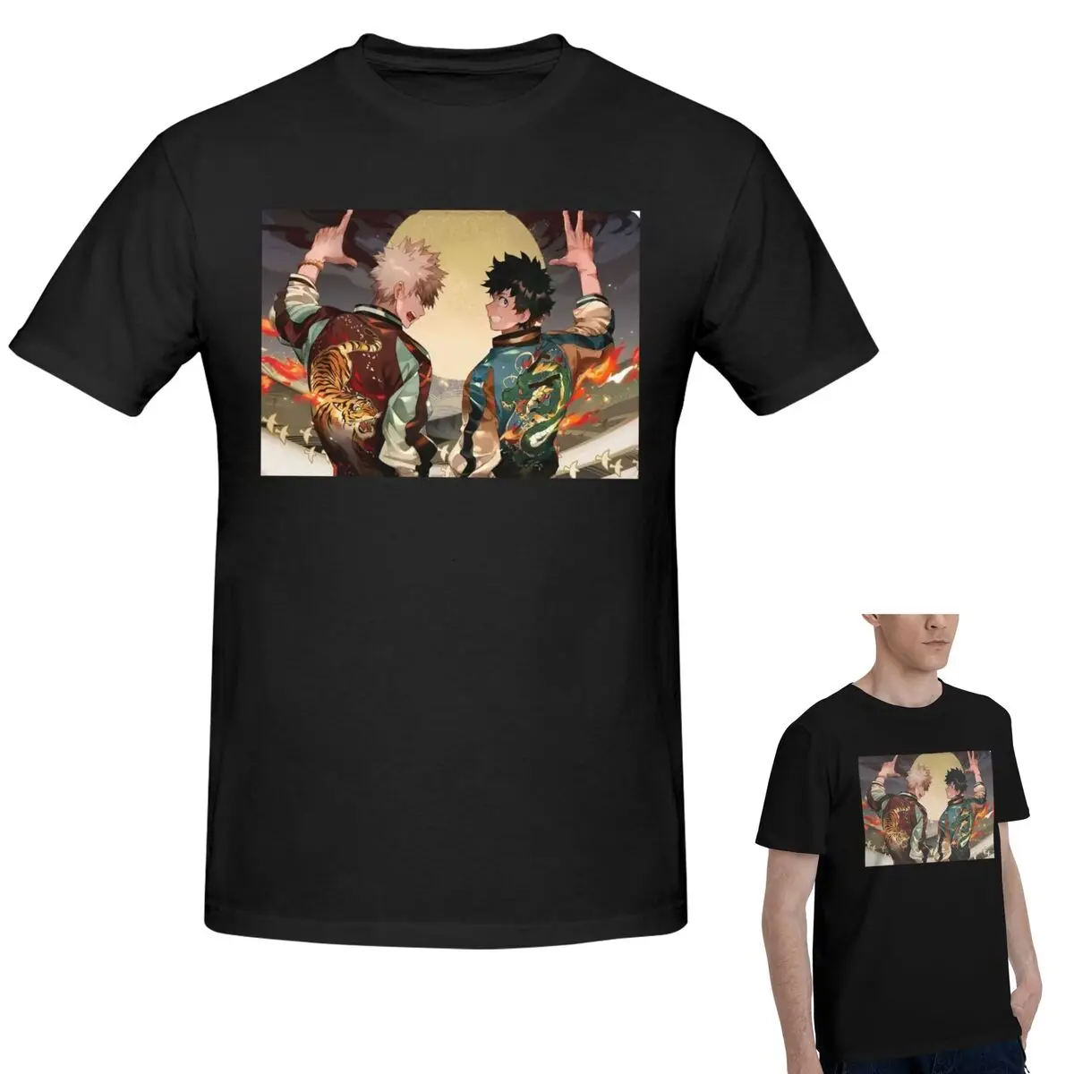 

Футболка из 100% хлопка My Hero Academia Deku All Might, мужская модная футболка большого размера, мужские летние рубашки с круглым вырезом, топы S-6XL