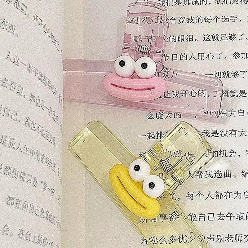 Funny Paper Clips File Folder Paper Clips Multi-Functional Acrylic Transparent Sausage Mouth Design Exam Paper Clip Book Helper