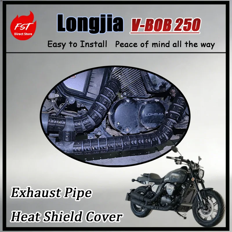 

FOR Black Snake Bone Exhaust Guard Cover Heat Insulation Anti-Scald for Longjia V-Bar 250 Motorbike Accessory
