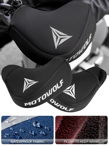 Imagen 2 del producto 1 par de manguitos para manillar de motocicleta, guantes de ciclismo de invierno, manoplas impermeables para manillar, guantes térmicos para moto de nieve y bicicleta eléctrica