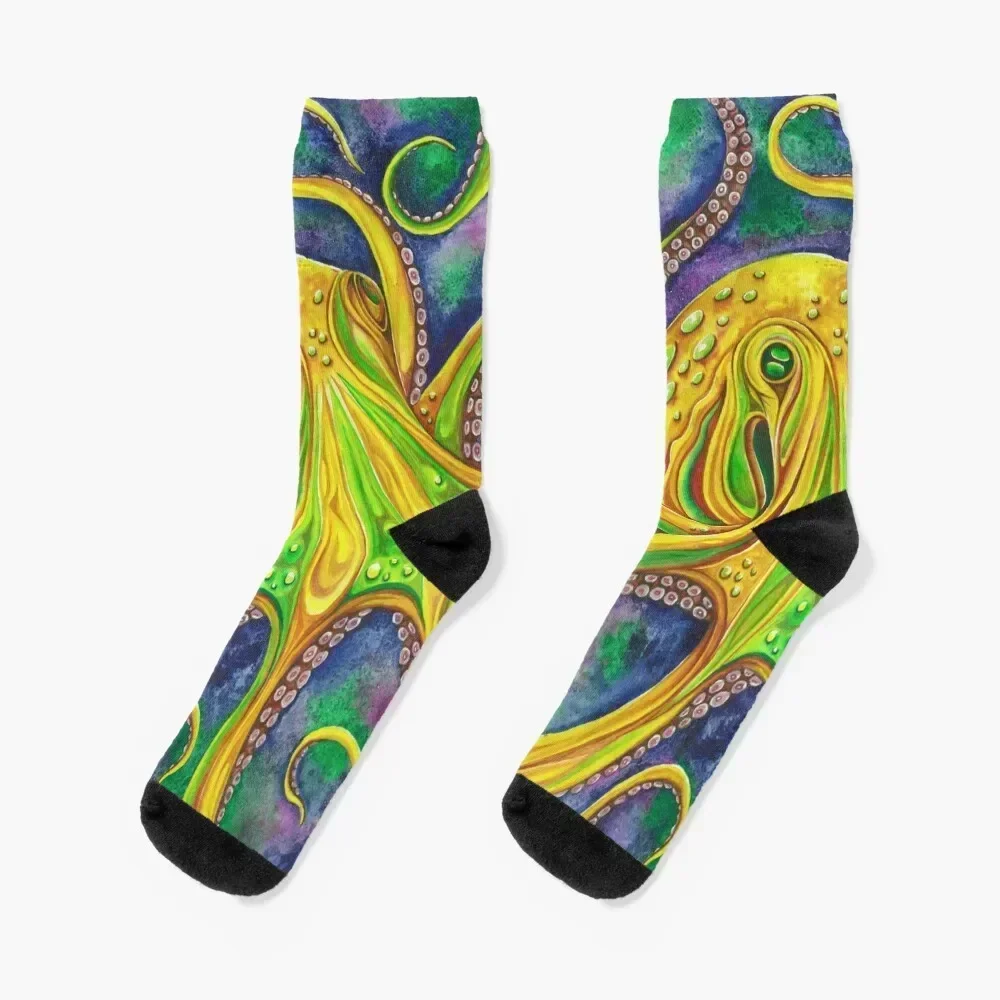 

Octopus Socks christmas gift bright garter cycling kids Women Socks Men's