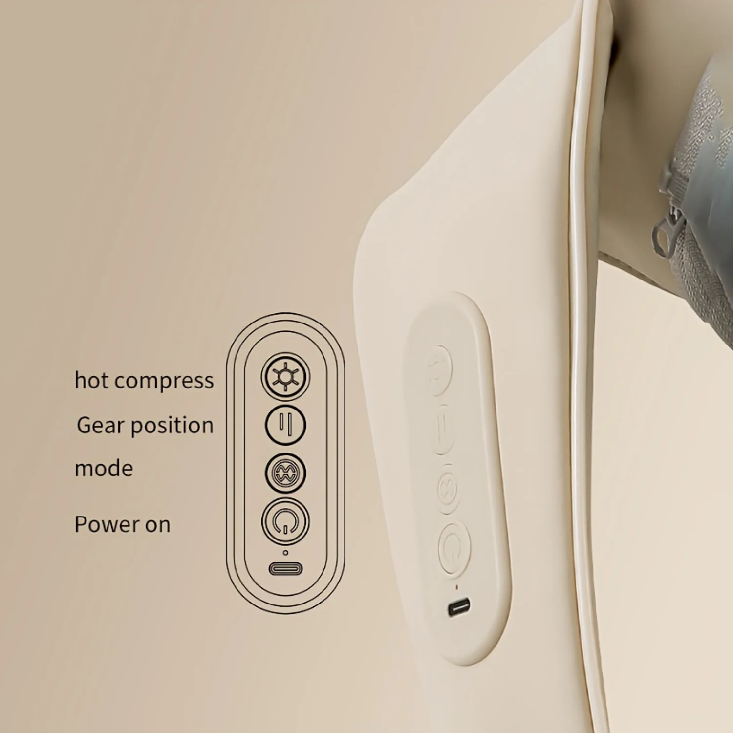 Masajeador de cuello Shiatsu - Almohada de masaje calentada 3D recargable