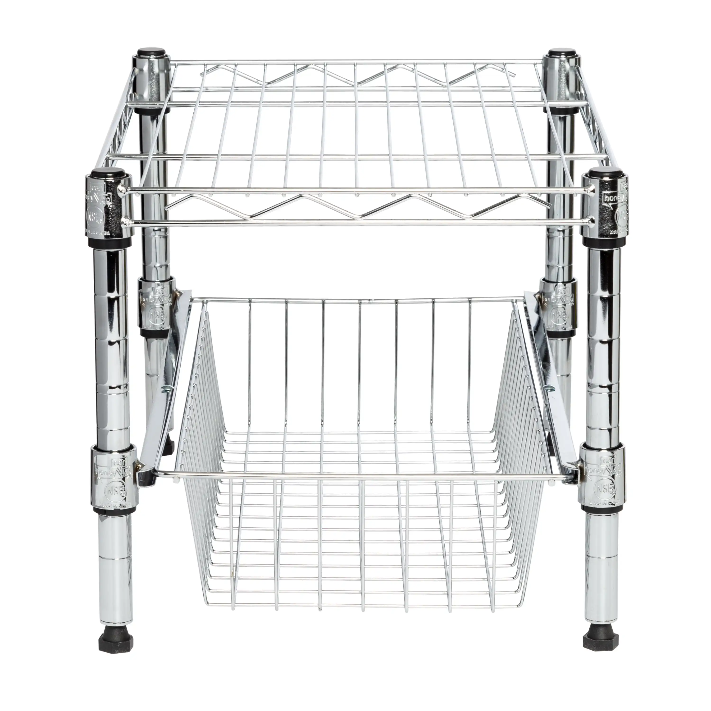 Honey-Can-Do Steel Stackable Adjustable 2-Tier Cabinet Organizer, Chrome