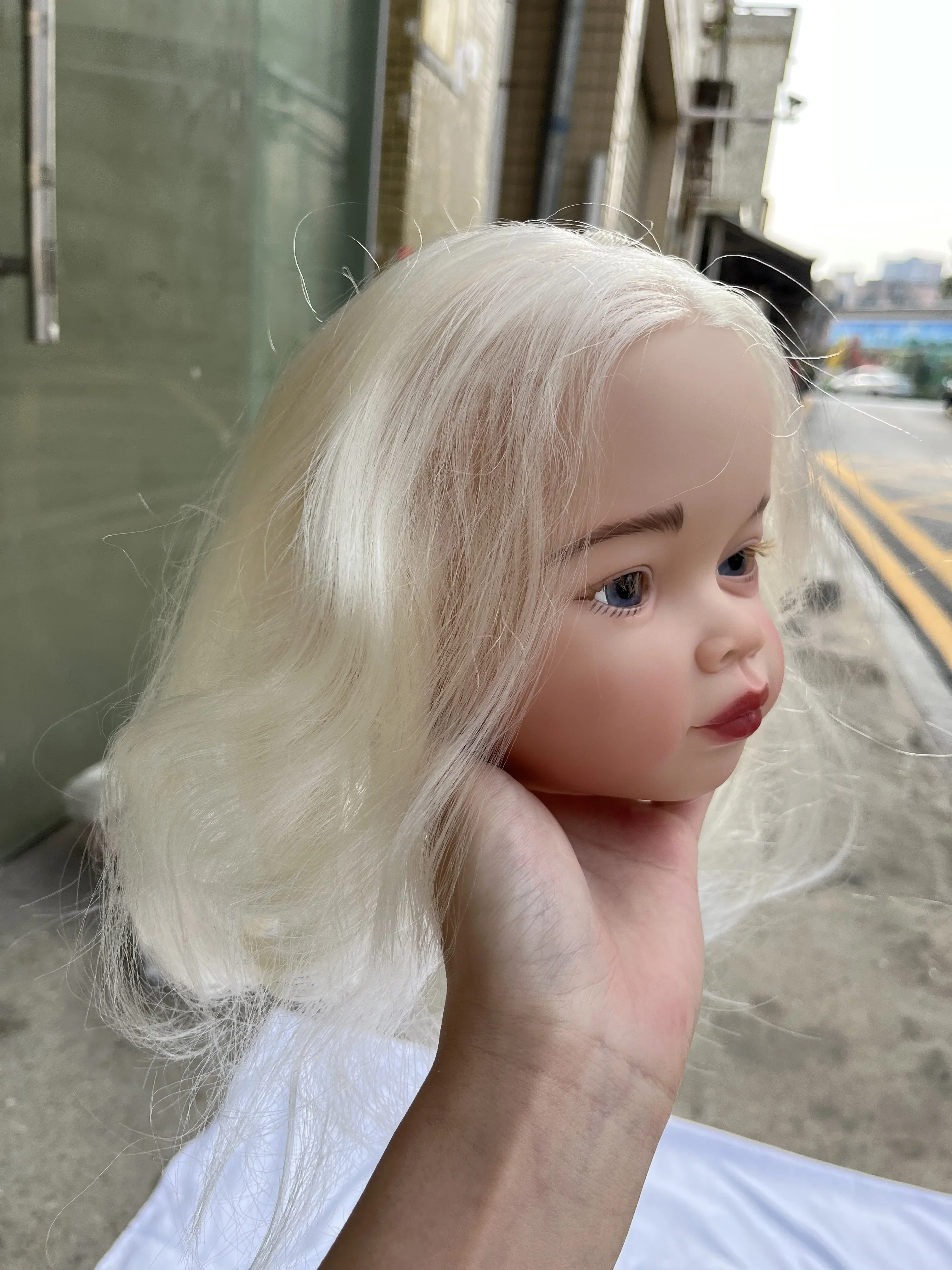 SINO-BB Maßgeschneiderte limitierte Versorgung 29 Zoll Reborn Baby Meili mit handgewurzeltem Haar, bemaltes Kit, DIY-Teil mit Stoffkörper