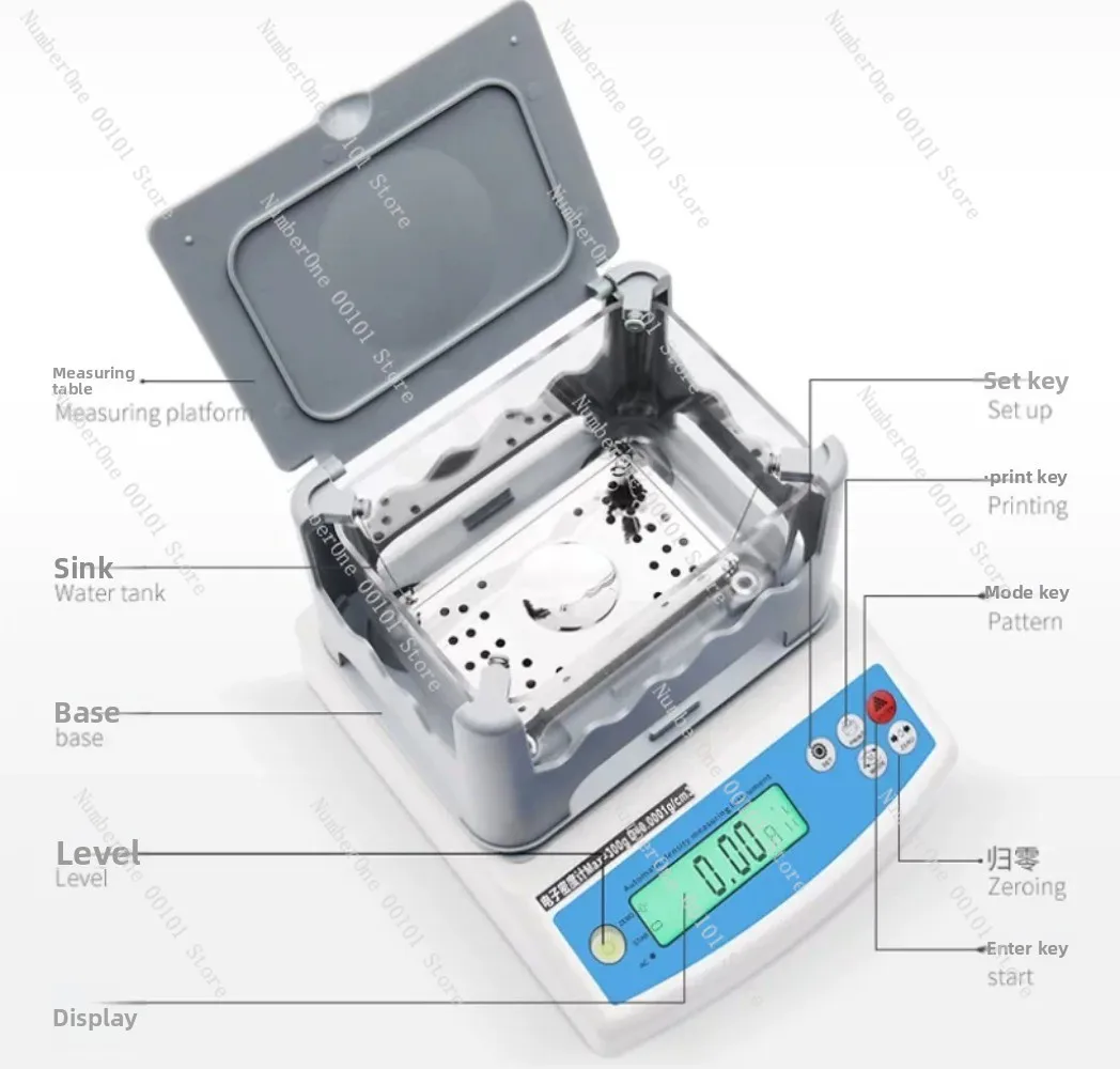 MH300A Density Meter Electronic High-Precision Density Measuring Instrument Gold Purity Detector Solid Liquid Tester Hydrometer