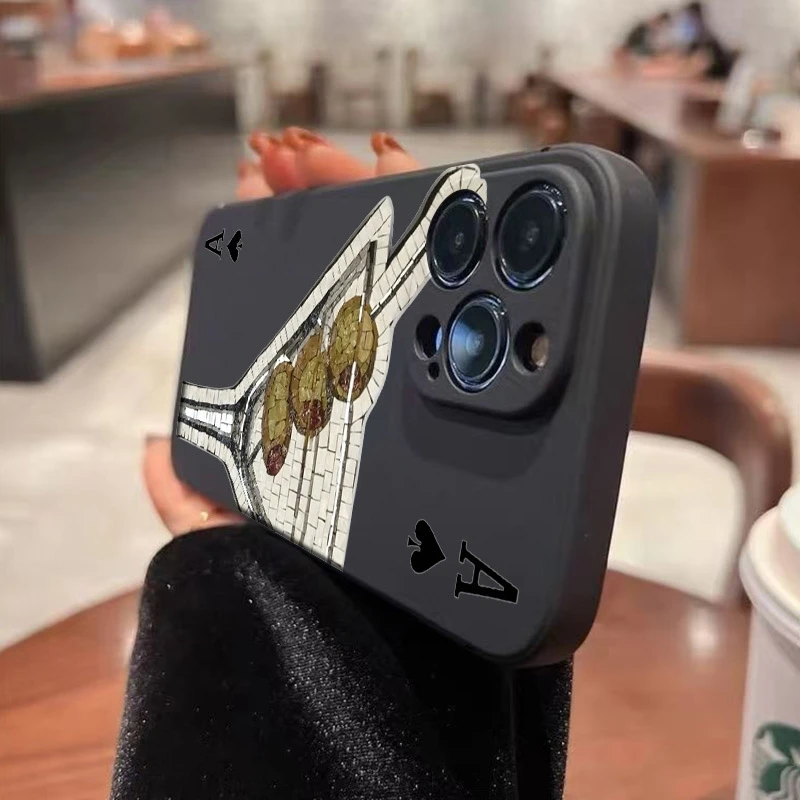 بوكر كوكتيل سيليكون جراب هاتف آيفون 17 برو ماكس الهواء 16E 16 15 13 12 11 14 7 8 زائد XS X XR للصدمات الحلوى غطاء ناعم #3