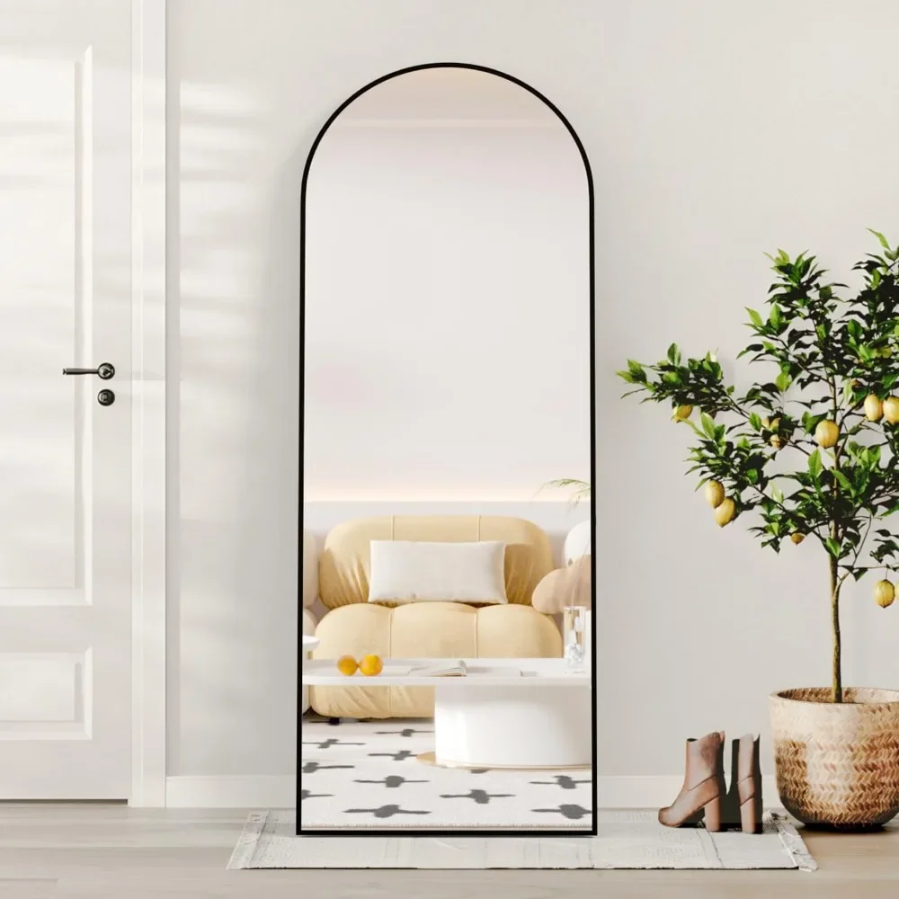 Full Length Mirror, Floor Mirror with Stand, Full Body , Hanging or Leaning Against Wall,  Arch Standing  Large Bedroom Mirror